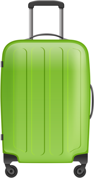 Png Black And White Library Luggage Clipart Trave - Green Suitcase Png (322x600), Png Download