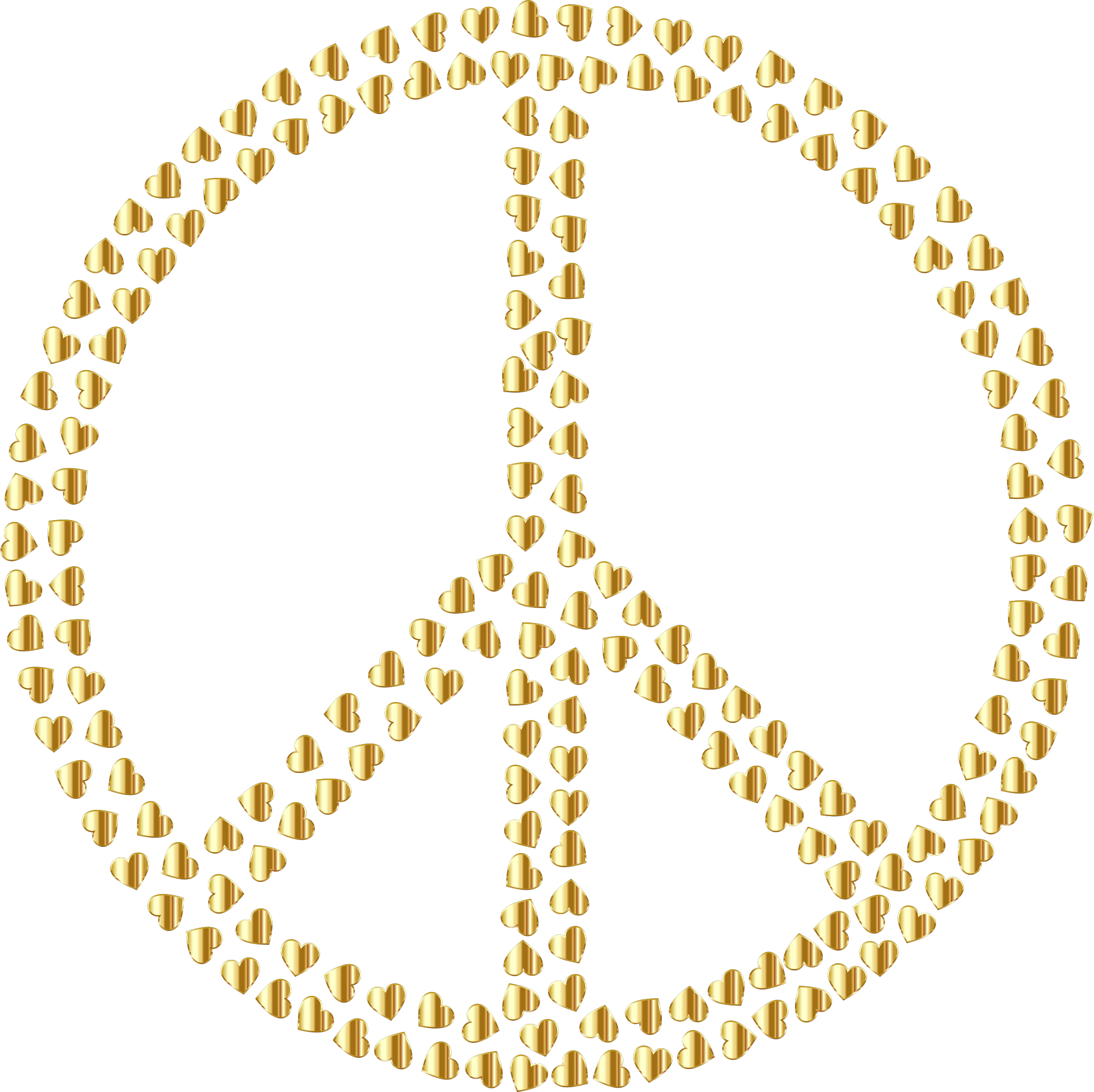 This Free Icons Png Design Of Gold Peace Hearts (2276x2272), Png Download