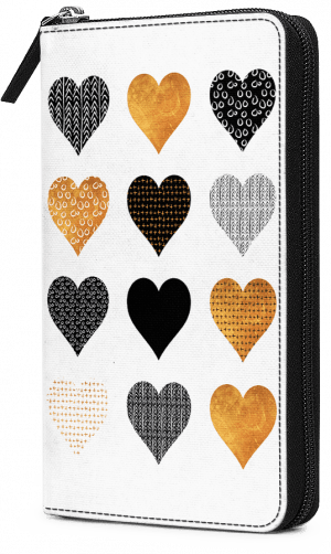 Gold Hearts Travel Organiser Passport Wallet, Passport - Heart (300x502), Png Download