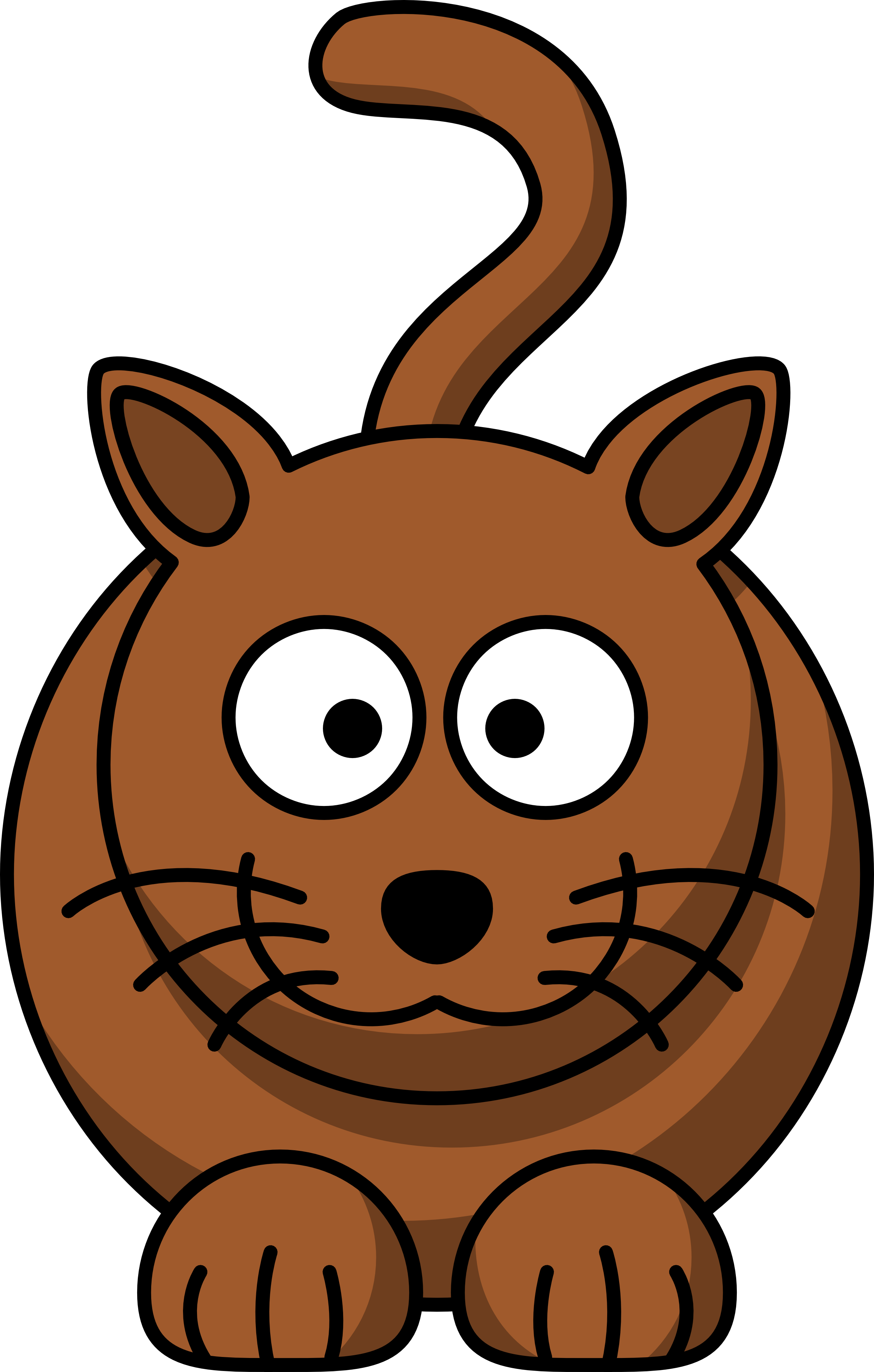 Xmas Stuff For > Christmas Cartoon Animals - Cartoon Cat (2555x4009), Png Download