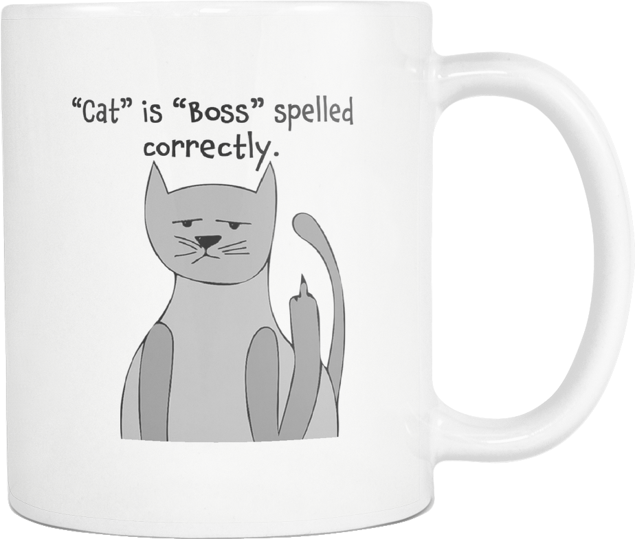"cat" Is "boss" Spelled Correctly - Coffee Cup (1024x1024), Png Download