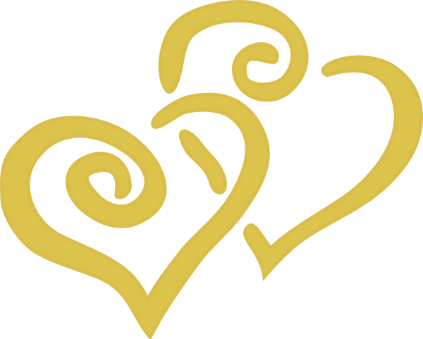 Gold Heart Clipart - Entwirrte Herz-save The Date Postkarte (weiß) (600x481), Png Download