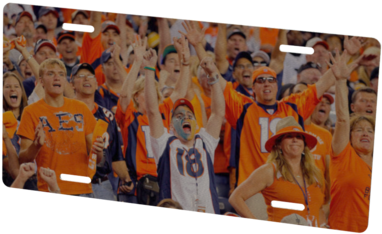 Denver Broncos Custom Metal Photo - Denver (480x360), Png Download
