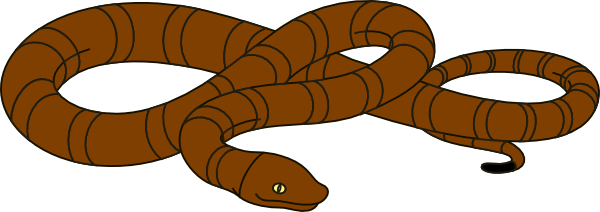 Vector Snake, Cartoon Animals, Vector Animals, Animal - Long Brown Snake Clipart (600x212), Png Download