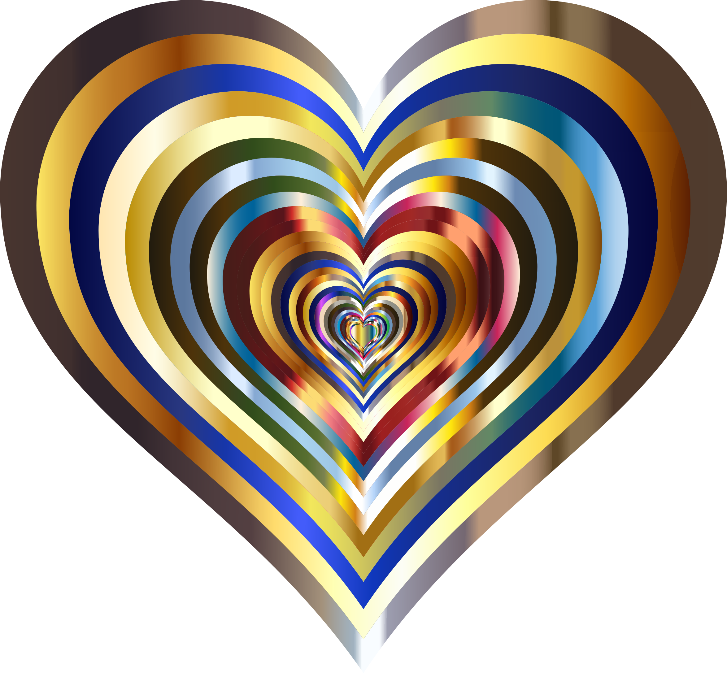 Big Image - Heart Clipart Metallic (2348x2174), Png Download