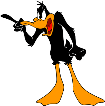 Daffy-duck - Daffy Duck Angry (358x350), Png Download