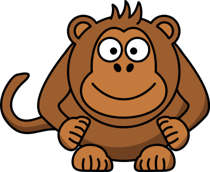 Animal Cartoon Png Cartoon Monkey - Cartoon Monkey (420x344), Png Download