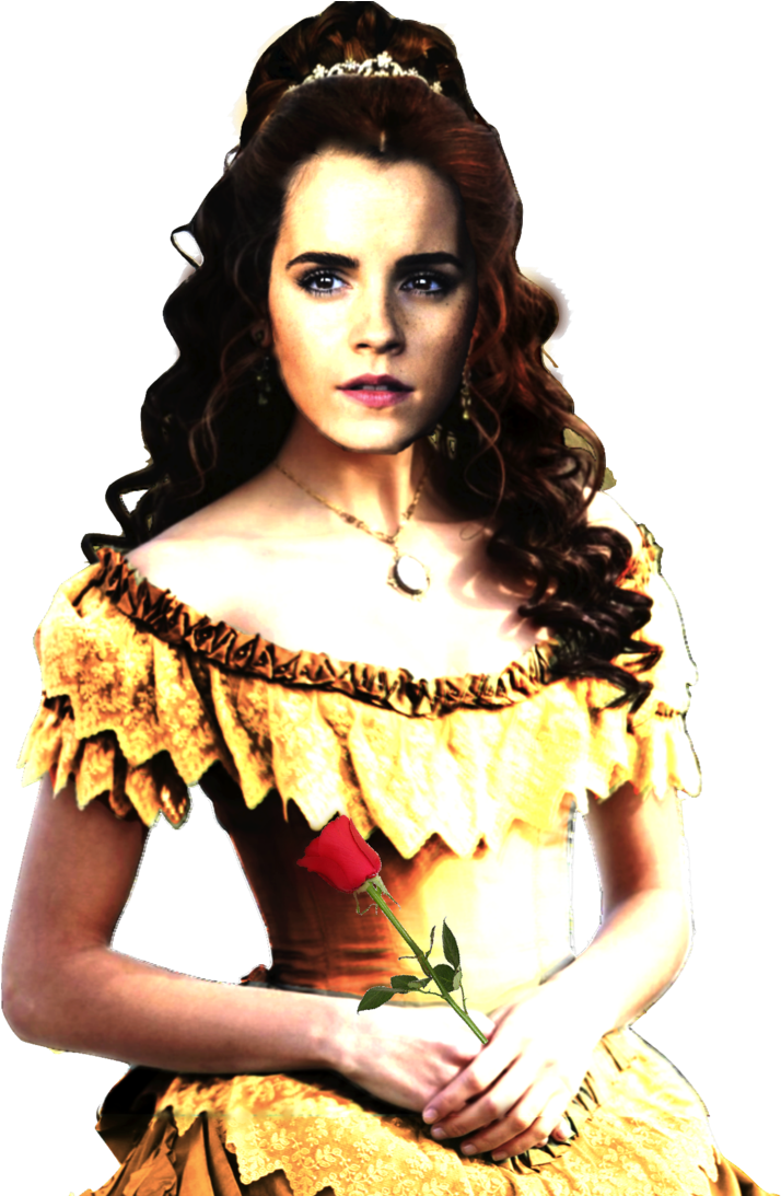 Emma Watson As Belle From Disney's Batb 2017 Png By - Beauty And The Beast Emma Watson Costumes (731x1092), Png Download