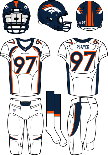 Denver Broncos - New York Jets Home Uniform (345x495), Png Download