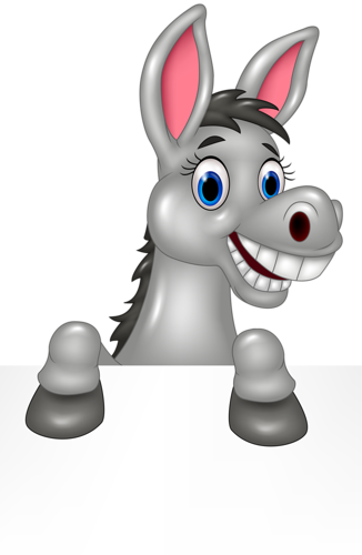 Picture Freeuse Stock Funny Cartoon Animals Png - Funny Donkey Cartoon (326x500), Png Download