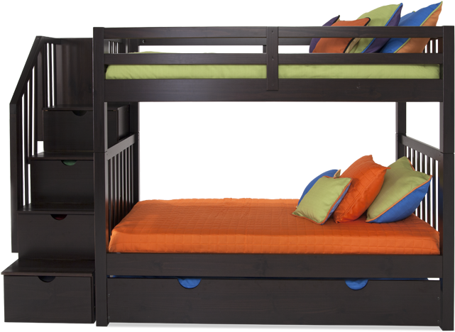 Keystone Stairway Bunk Bed With Storage/trundle Unit (846x534), Png Download