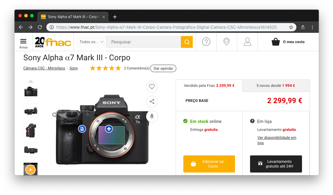 Https - //www - Fnac - Pt/sony Alpha %ce%b17 Mark Iii (1143x673), Png Download