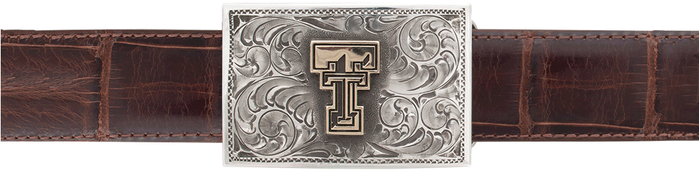 Texas Tech University Gold And Silver 1" Trophy Buckle (1000x349), Png Download