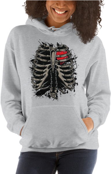 Ribcage Hoodie (600x600), Png Download