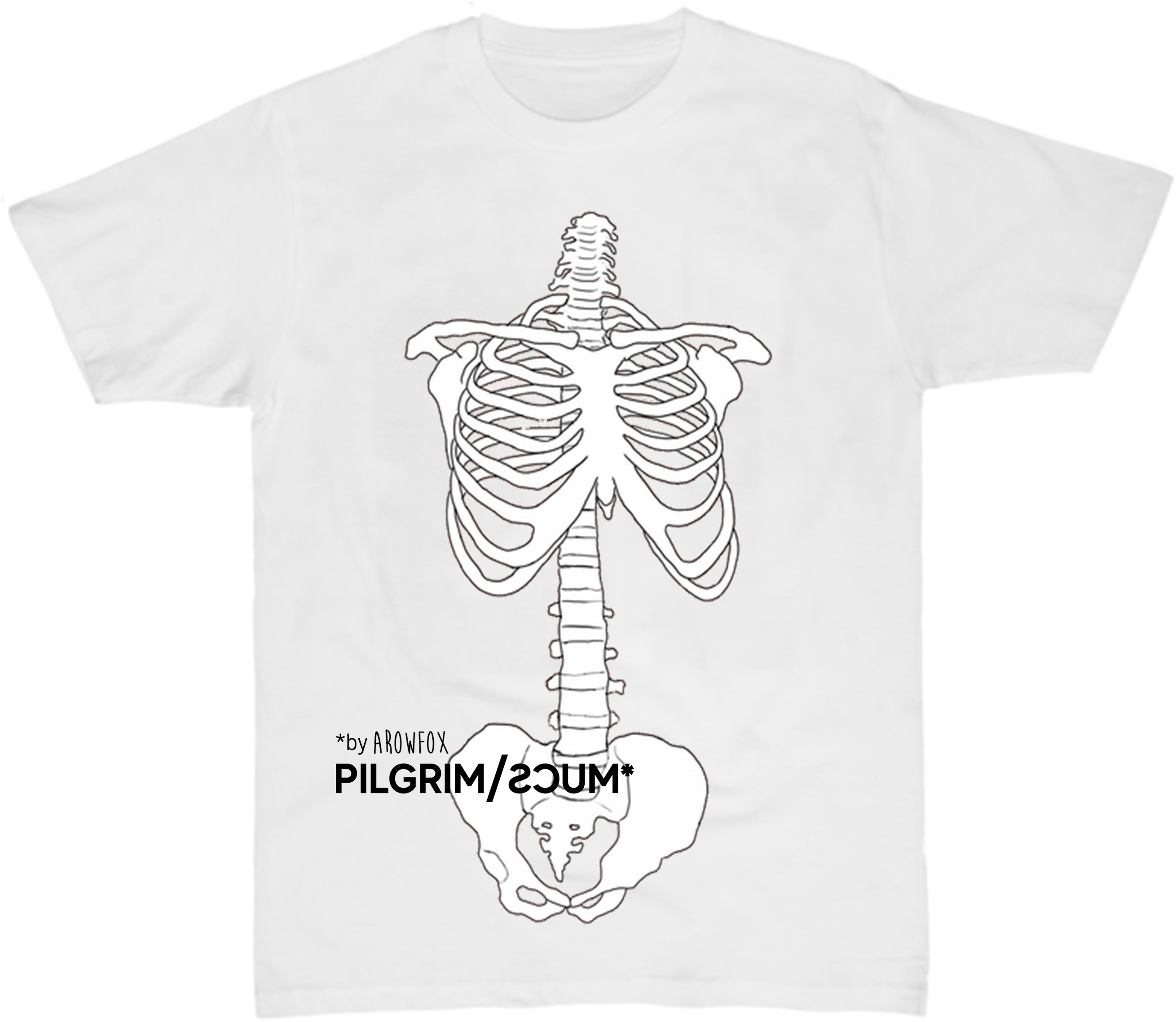 Image Of Pilgrim/scum® Ribcage Tee (2800x2800), Png Download