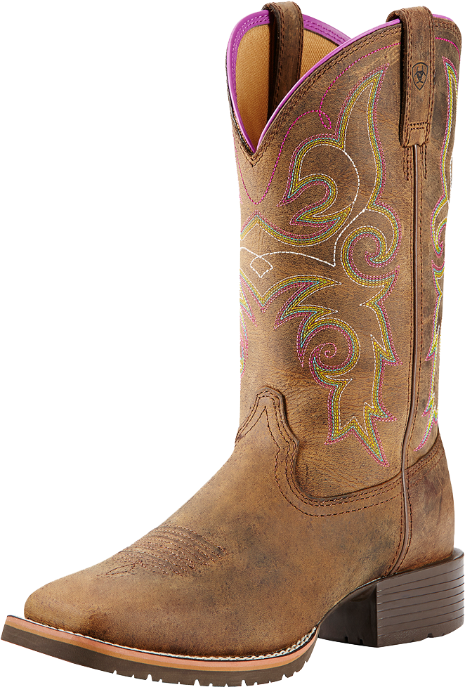 Ariat Hybrid Rancher Western Boot Distressed Brown (1000x1000), Png Download