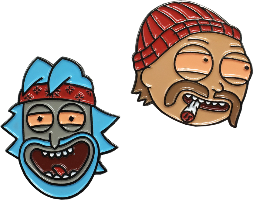 Rick Chong & Morty Cheech Pin Set (1024x1024), Png Download