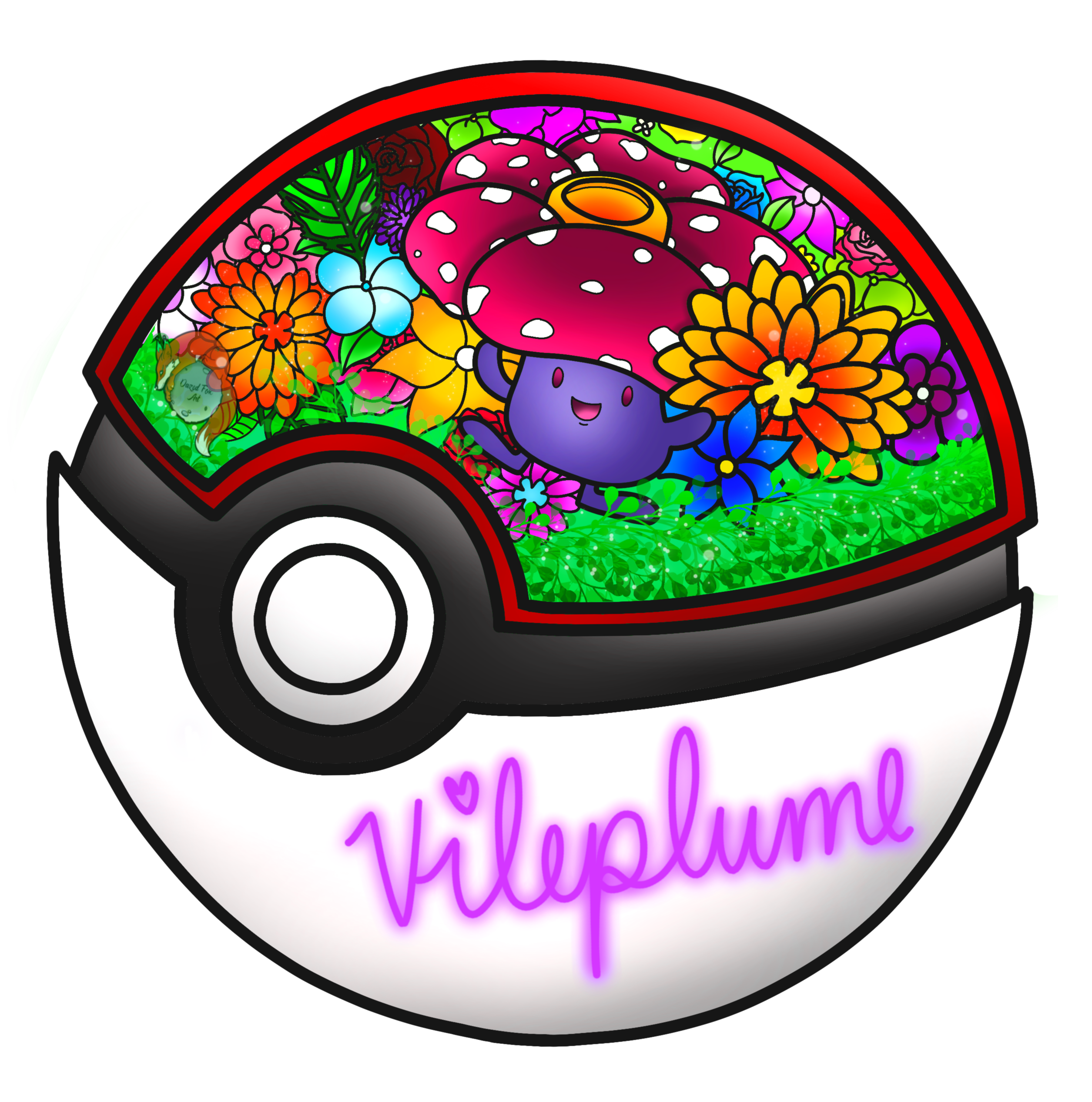 Vileplume Pokeball Sticker (2550x3300), Png Download