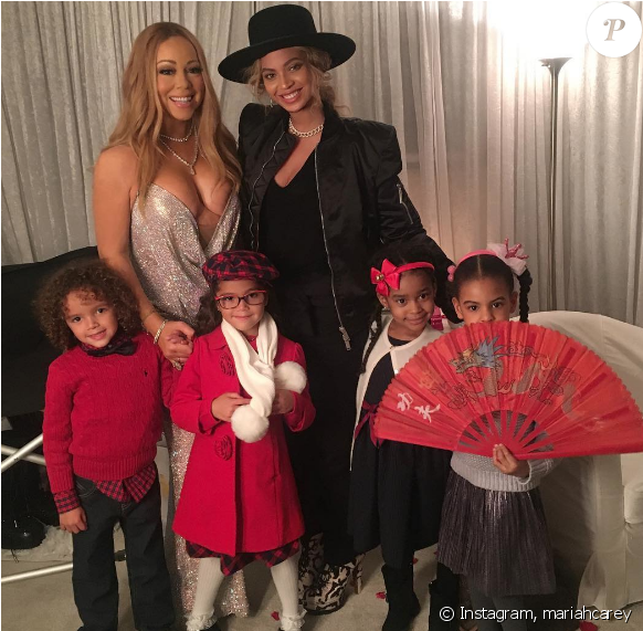 Mariah Carey Et Ses Jumeaux Monroe Et Moroccan Posent (950x570), Png Download