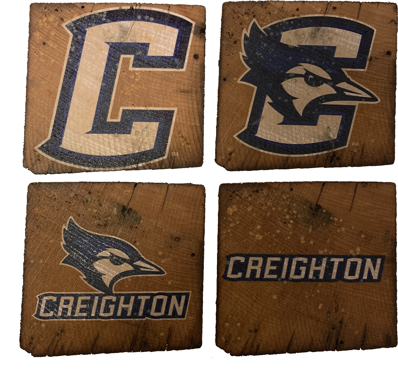 Creighton University Reclaimed Barn Beam Coaster Set (1772x1772), Png Download