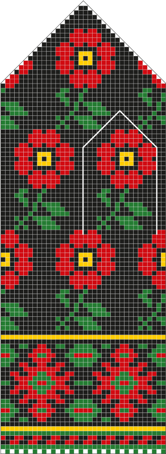 Latvian Mittens Diy Pattern Knitting Kit (400x900), Png Download