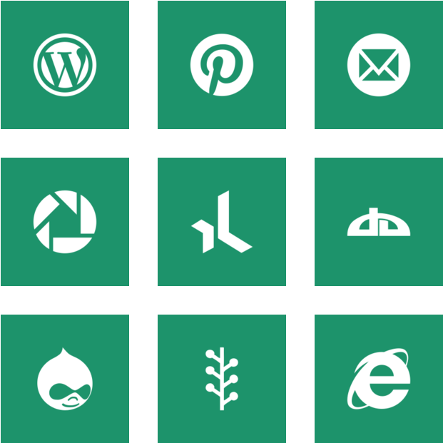 Social Media Icon In Style Flat Square White On Aqua (660x660), Png Download