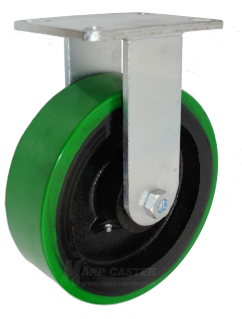 10" X 3" Ex Polyurethane On Iron Wheel Rigid Caster (500x642), Png Download