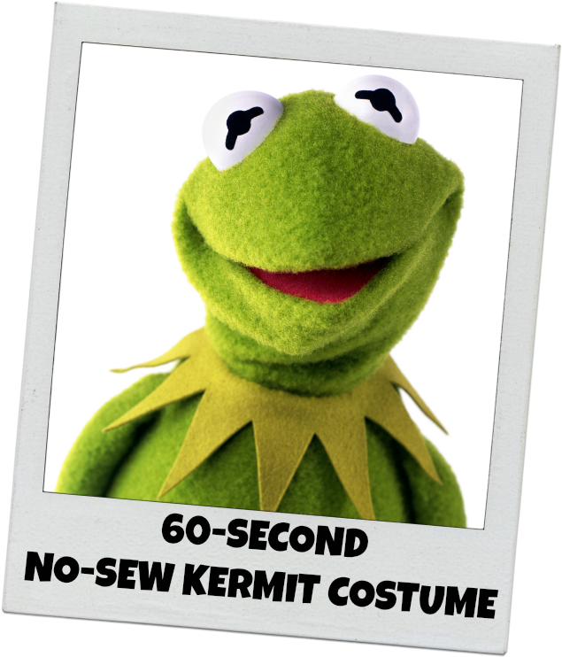 It's Easy Being Green With This 60 Second No Sew Kermit - Make Kermit The Frog (640x748), Png Download