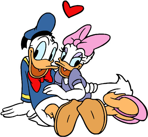 Clip Arts Related To - Donald And Daisy Valentines (520x483), Png Download