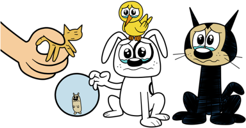 Feed The Kitty - Geo Charles Walt Cliff (500x302), Png Download