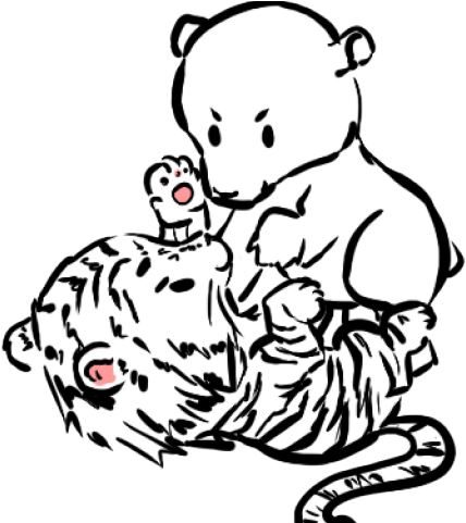 Drawn Bear Tiger - Drawing (640x480), Png Download