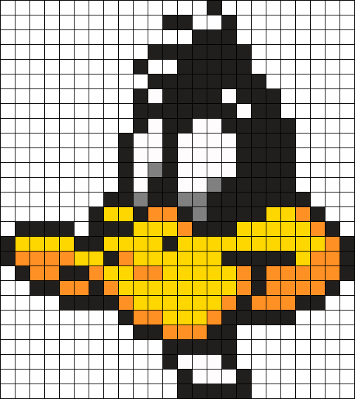 Daffy Duck Perler Perler Bead Pattern / Bead Sprite - Vorlage Bügelperlen Barcelona (505x568), Png Download