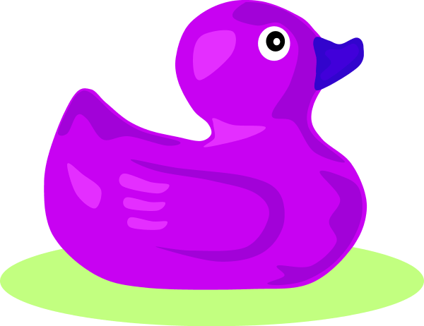 Rubber Duck In Water - Purple Duck Clipart (600x462), Png Download