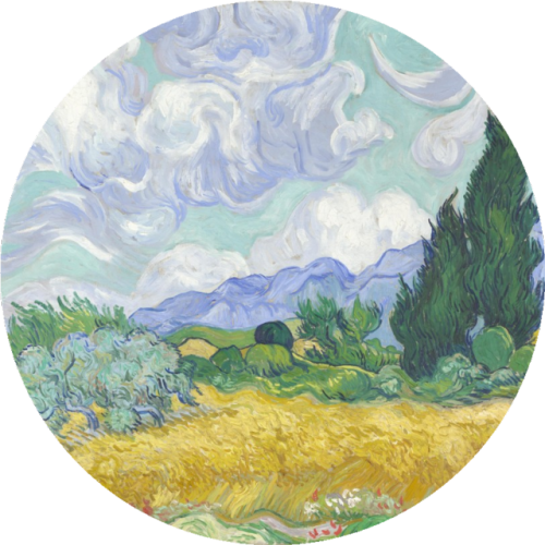 “details Of Van Gogh's “a Wheatfield With Cypresses”, - Wheatfield, With Cypresses (500x500), Png Download