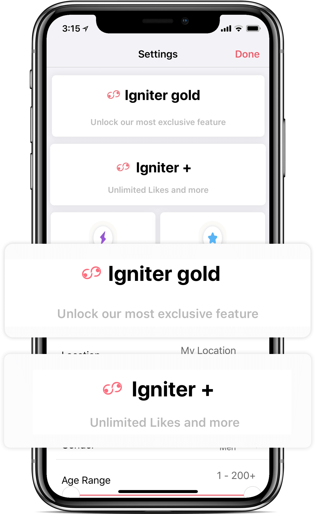 Igniter Gold & Plus - Tinder (1460x1743), Png Download