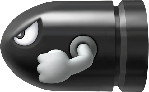 Pallottolo Bill - Mario Kart Bullet Bill (479x298), Png Download