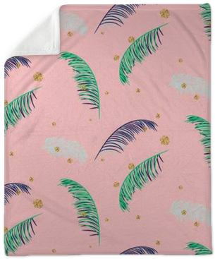 Green Blue Banana Palm Leaves Seamless Vector Pattern - Fern (400x400), Png Download