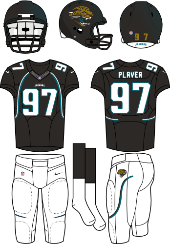 Jacksonville Jaguars - New York Jets Home Uniform (348x500), Png Download