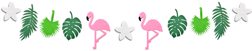 Flamingo And Jungle Leaves Garland - Party (500x500), Png Download
