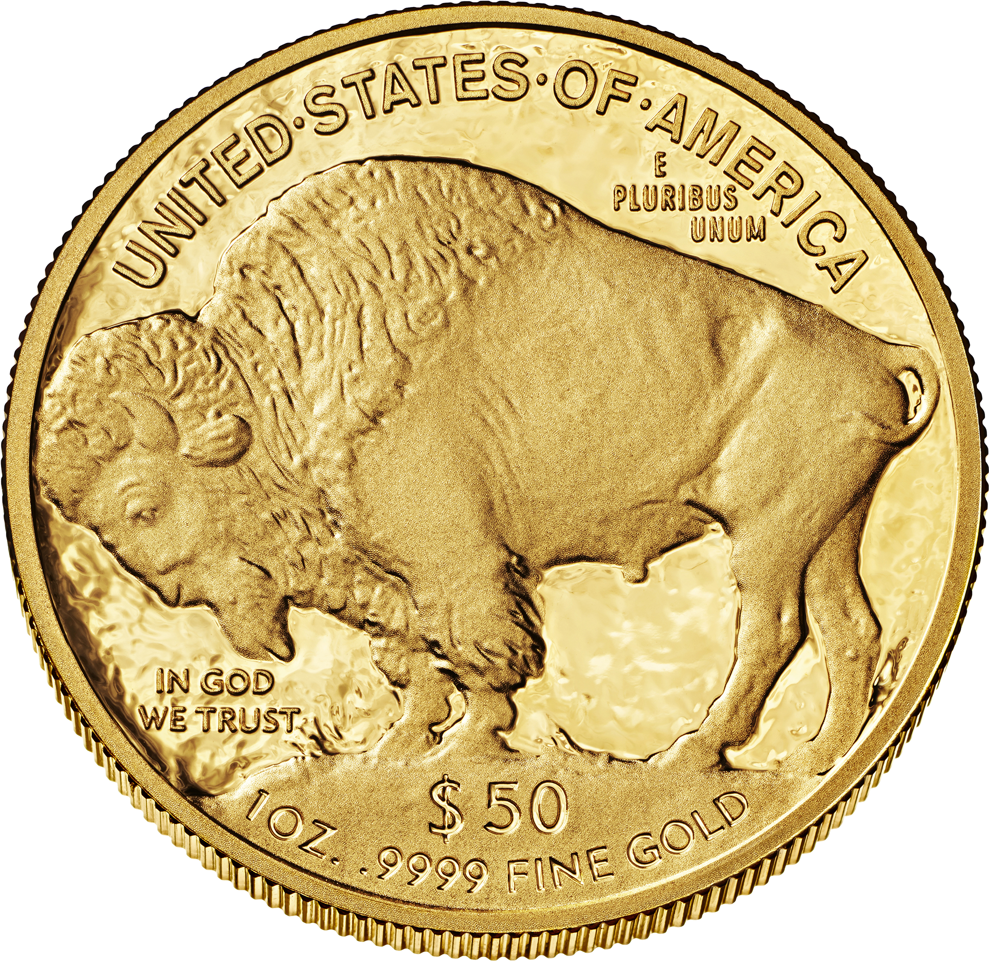 Buffalo $50 Reverse - American Buffalo Coin (2000x2000), Png Download