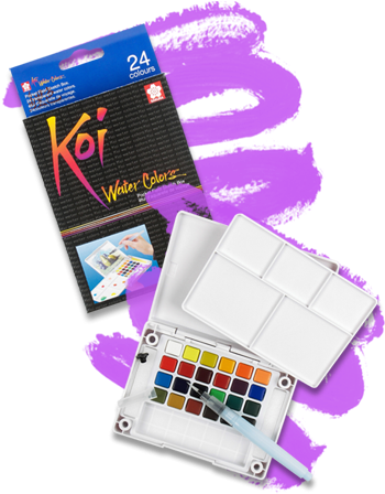 Sakura Koi Watercolors - Sakura Xncw-24n, 24 Assorted Watercolors Field Sketch (420x450), Png Download