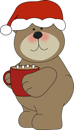 Hot Chocolate Clipart Drink - Christmas Bear Clip Art (286x500), Png Download