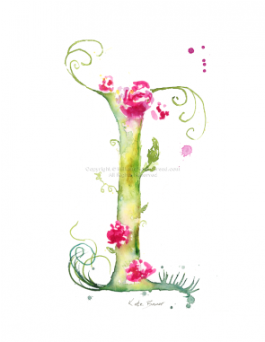 Letter I Designs Flowers (380x380), Png Download