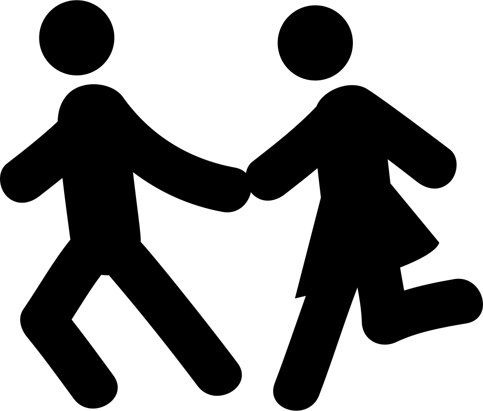 Couple Running Comments - Pareja Corriendo Silueta Png (980x834), Png Download