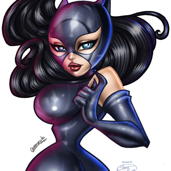 Cartoon Catwoman Pictures Catwoman Cartoon Drawing - Drawing (600x600), Png Download