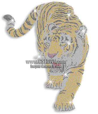 Cool Sparkle Rhinestone Purple Tiger Hotfix Design - Siberian Tiger (450x450), Png Download