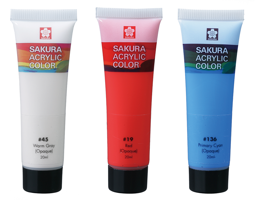 Acrylic Color In 20ml Tube - Sakura Acrylic Paint (890x700), Png Download
