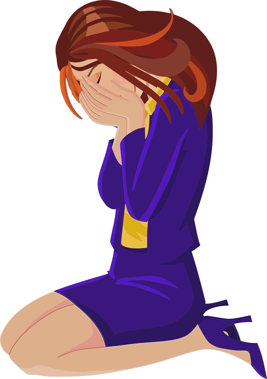 Woman Crying Cartoon (500x708), Png Download