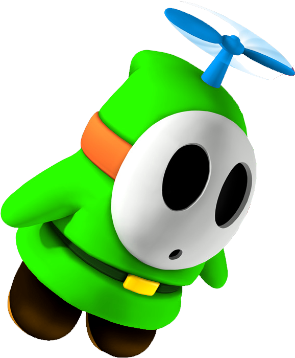 Green Fly Guy - Mario Bros Shy Guy (686x768), Png Download