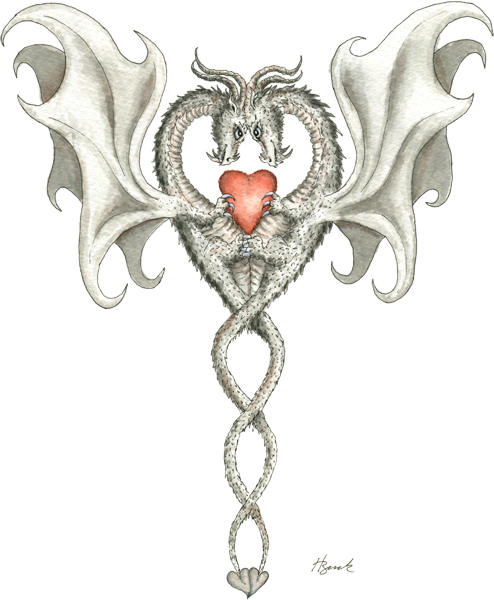 "dragon Art" "dragon Love" "dragons In Love" "heidi - Dragon In Love (494x600), Png Download